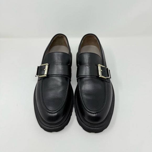 New AllSaints Emily Leather Loafer In Black Sz 10 - Picture 4 of 11